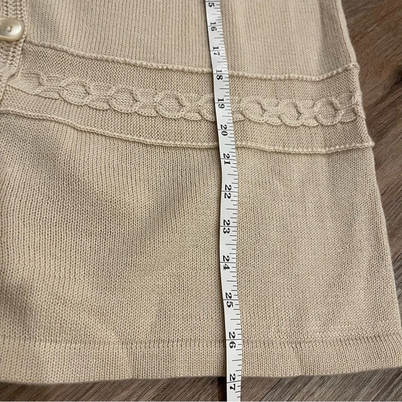 Dialogue QVC Knit Blazer Cardigan Women’s XL Beige Stretch Classic Merino Wool - Picture 8 of 9